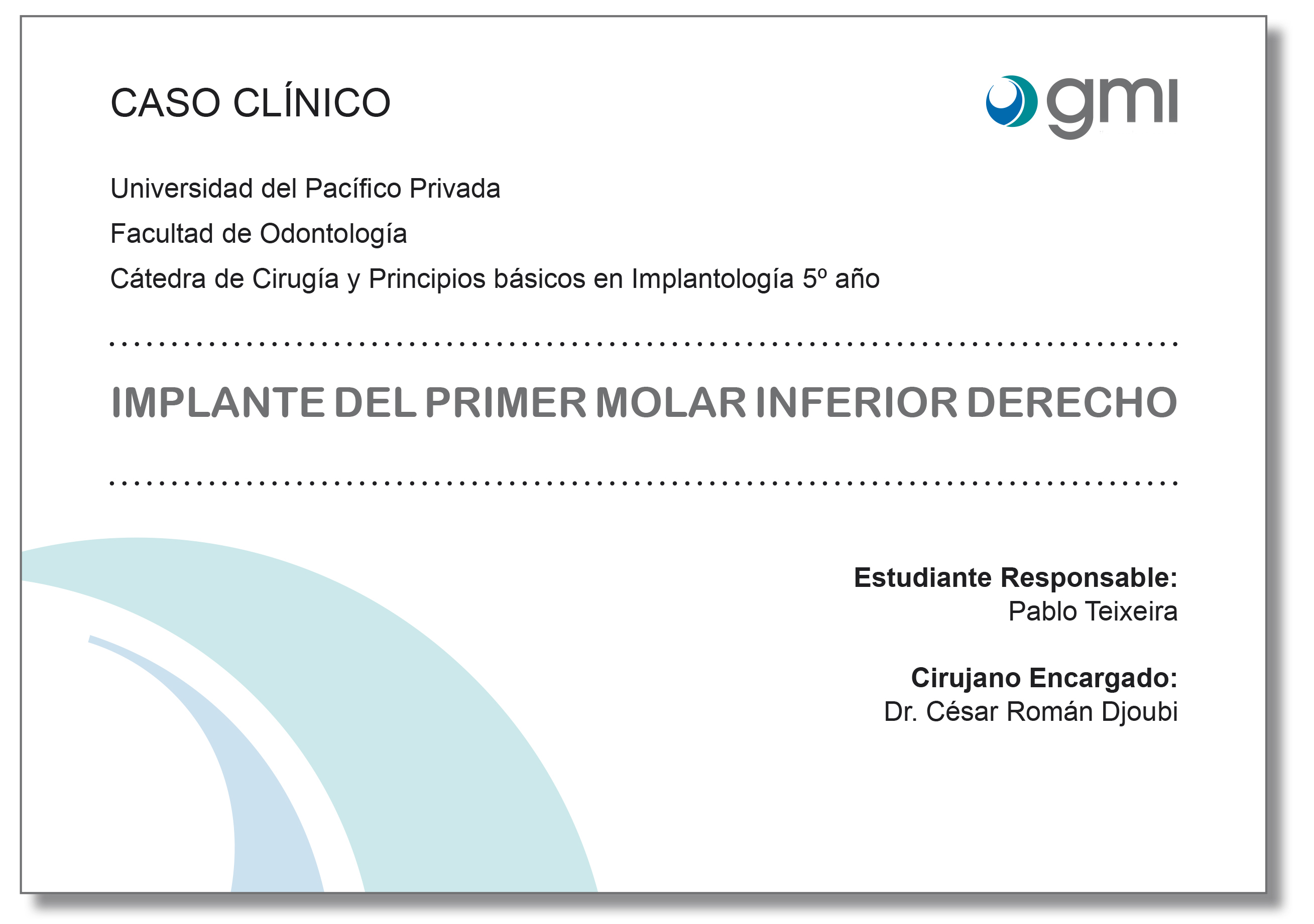 implante del primer molar inferior derecho